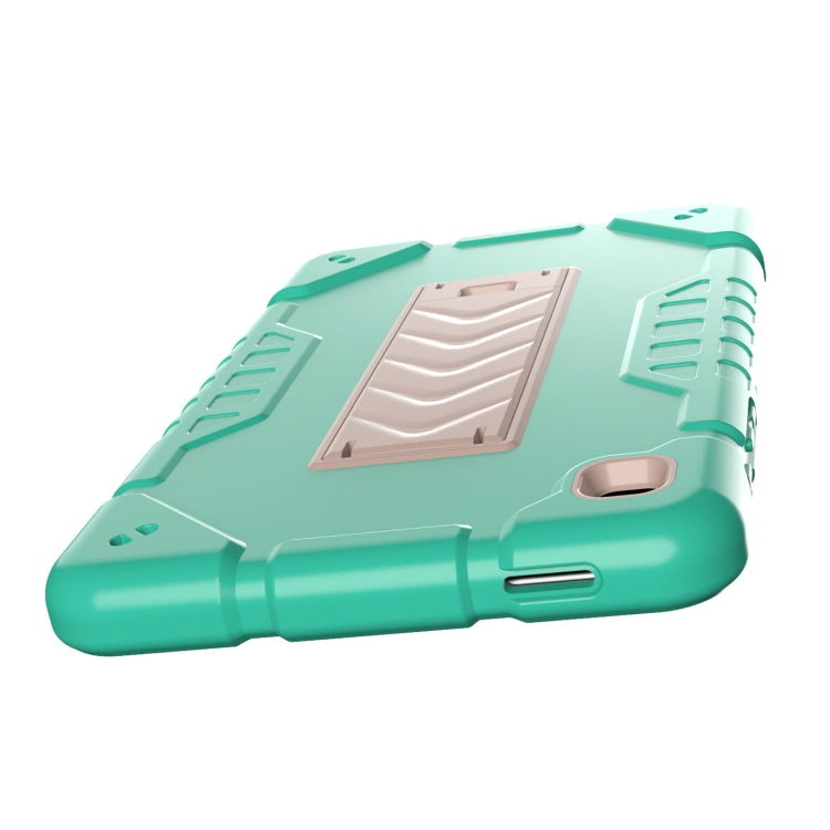 For Samsung Galaxy Tab A7 Lite Armor Holder Silicone Hybrid PC Tablet Case(Mint Green Gold) - Tab A7 Lite T220 / T225 by buy2fix | Online Shopping UK | buy2fix