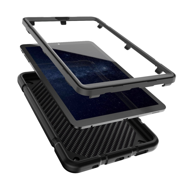 For Samsung Galaxy Tab A7 Lite Armor Holder Silicone Hybrid PC Tablet Case(Black) - Tab A7 Lite T220 / T225 by buy2fix | Online Shopping UK | buy2fix