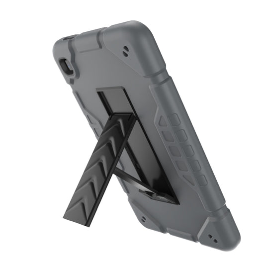 For Samsung Galaxy Tab A7 Lite Armor Holder Silicone Hybrid PC Tablet Case(Grey Black) - Tab A7 Lite T220 / T225 by buy2fix | Online Shopping UK | buy2fix