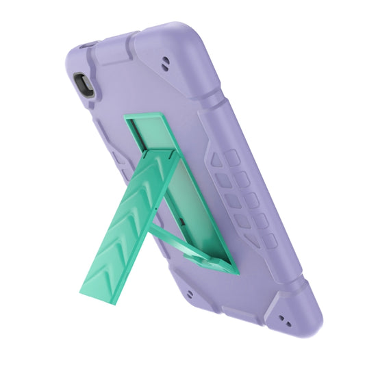 For Samsung Galaxy Tab A7 Lite Armor Holder Silicone Hybrid PC Tablet Case(Purple Mint Green) - Tab A7 Lite T220 / T225 by buy2fix | Online Shopping UK | buy2fix
