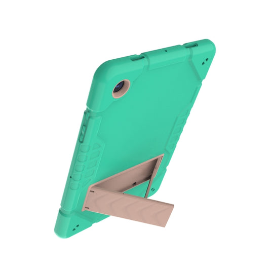 For Samsung Galaxy Tab A8 Armor Holder Silicone Hybrid PC Tablet Case(Mint Green Gold) - Other Galaxy Tab PC by buy2fix | Online Shopping UK | buy2fix