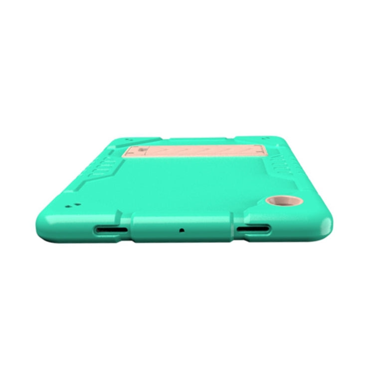 For Samsung Galaxy Tab A8 Armor Holder Silicone Hybrid PC Tablet Case(Mint Green Gold) - Other Galaxy Tab PC by buy2fix | Online Shopping UK | buy2fix