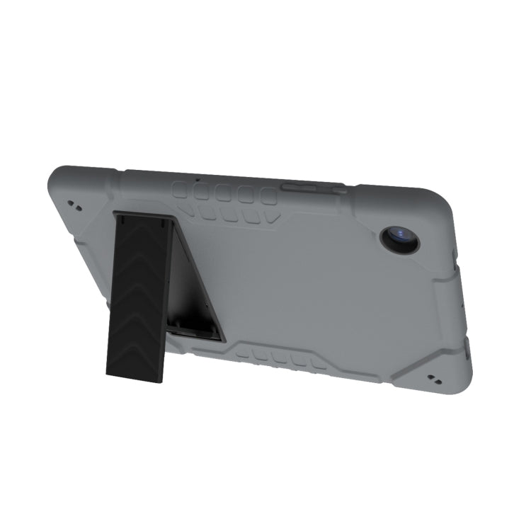 For Samsung Galaxy Tab A8 Armor Holder Silicone Hybrid PC Tablet Case(Grey Black) - Other Galaxy Tab PC by buy2fix | Online Shopping UK | buy2fix