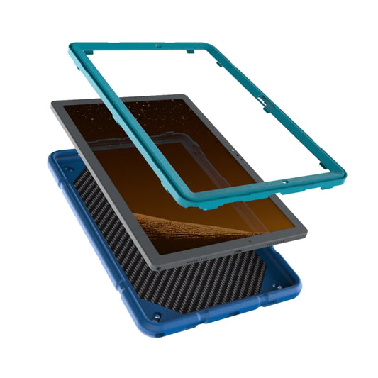 For Samsung Galaxy Tab A8 Armor Holder Silicone Hybrid PC Tablet Case(Blue) - Other Galaxy Tab PC by buy2fix | Online Shopping UK | buy2fix