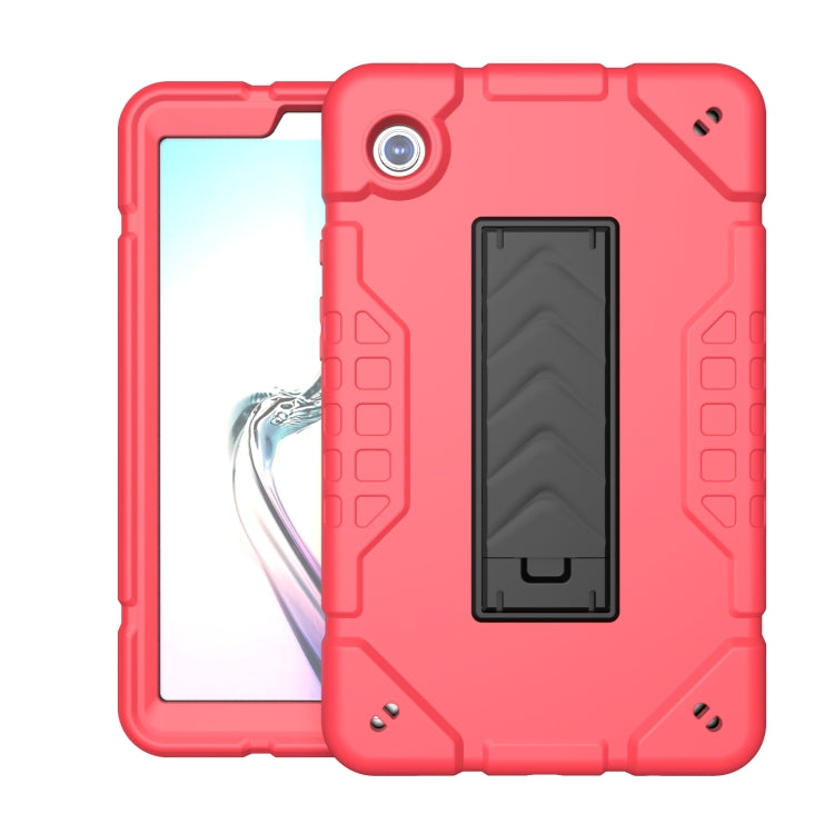For Samsung Galaxy Tab A9 Armor Holder Silicone Hybrid PC Tablet Case(Red Black) - Galaxy Tab A9 by buy2fix | Online Shopping UK | buy2fix