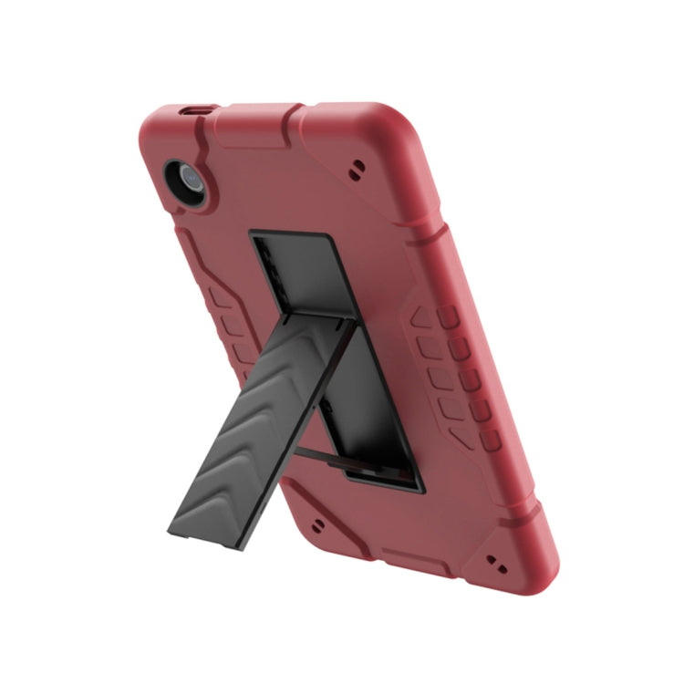 For Samsung Galaxy Tab A9 Armor Holder Silicone Hybrid PC Tablet Case(Red Black) - Galaxy Tab A9 by buy2fix | Online Shopping UK | buy2fix