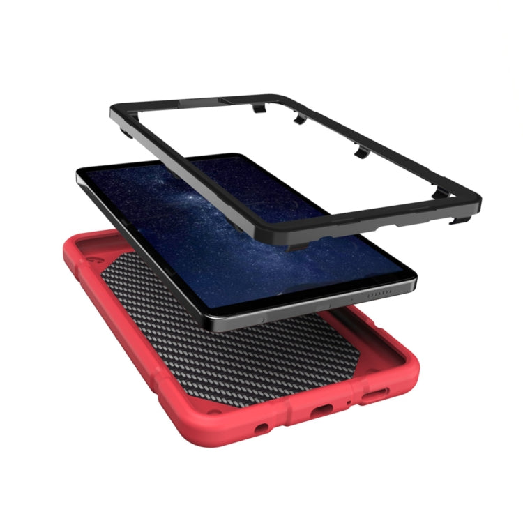 For Samsung Galaxy Tab A9 Armor Holder Silicone Hybrid PC Tablet Case(Red Black) - Galaxy Tab A9 by buy2fix | Online Shopping UK | buy2fix