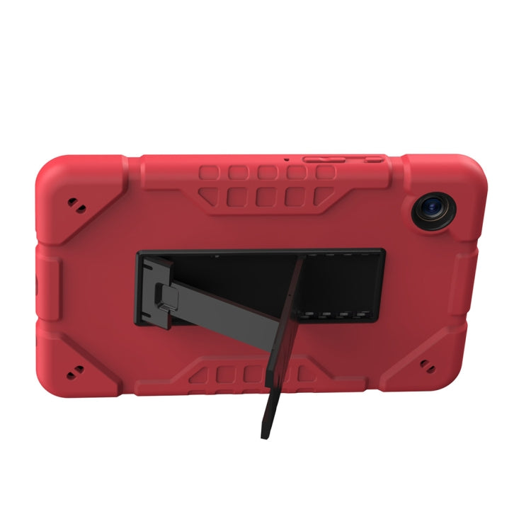 For Samsung Galaxy Tab A9 Armor Holder Silicone Hybrid PC Tablet Case(Red Black) - Galaxy Tab A9 by buy2fix | Online Shopping UK | buy2fix