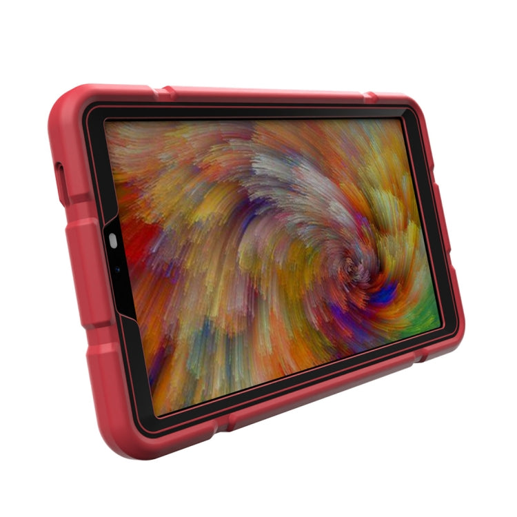 For Samsung Galaxy Tab A9 Armor Holder Silicone Hybrid PC Tablet Case(Red Black) - Galaxy Tab A9 by buy2fix | Online Shopping UK | buy2fix