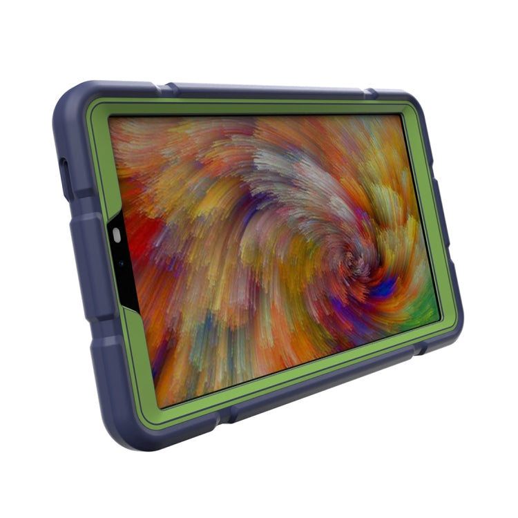 For Samsung Galaxy Tab A9 Armor Holder Silicone Hybrid PC Tablet Case(Navy Yellow Green) - Galaxy Tab A9 by buy2fix | Online Shopping UK | buy2fix
