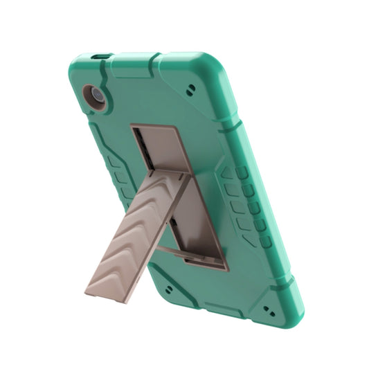 For Samsung Galaxy Tab A9+ Armor Holder Silicone Hybrid PC Tablet Case(Mint Green Gold) - Galaxy Tab A9+ by buy2fix | Online Shopping UK | buy2fix