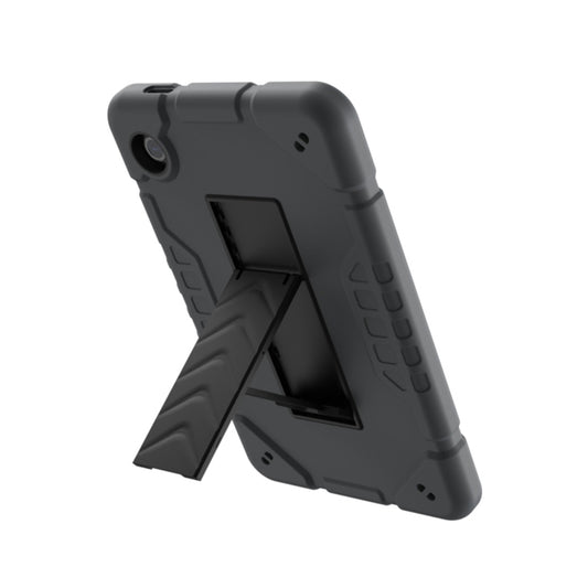For Samsung Galaxy Tab A9+ Armor Holder Silicone Hybrid PC Tablet Case(Grey Black) - Galaxy Tab A9+ by buy2fix | Online Shopping UK | buy2fix