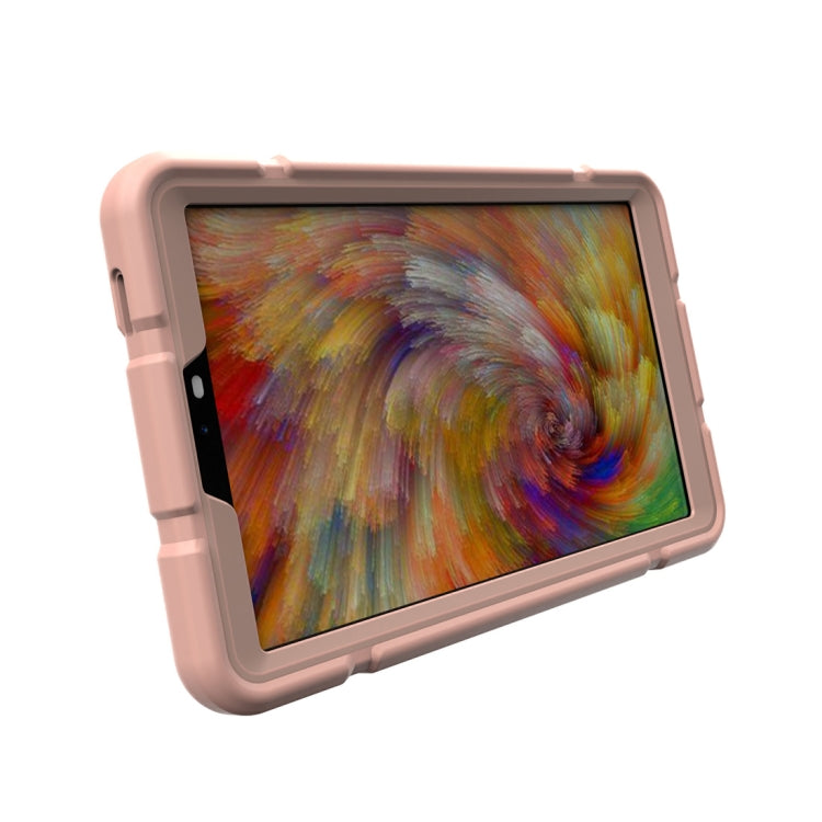 For Samsung Galaxy Tab A9+ Armor Holder Silicone Hybrid PC Tablet Case(Rose Gold) - Galaxy Tab A9+ by buy2fix | Online Shopping UK | buy2fix