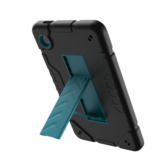 For Samsung Galaxy Tab A9+ Armor Holder Silicone Hybrid PC Tablet Case(Black Blue) - Galaxy Tab A9+ by buy2fix | Online Shopping UK | buy2fix