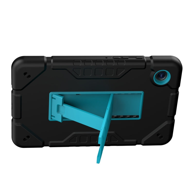 For Samsung Galaxy Tab A9+ Armor Holder Silicone Hybrid PC Tablet Case(Black Blue) - Galaxy Tab A9+ by buy2fix | Online Shopping UK | buy2fix