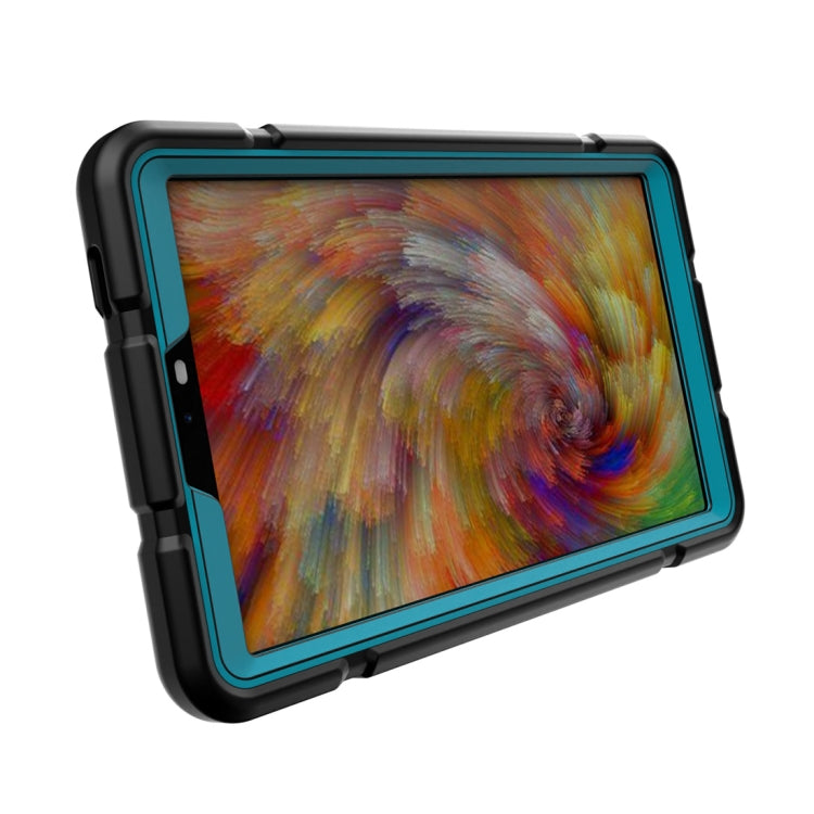 For Samsung Galaxy Tab A9+ Armor Holder Silicone Hybrid PC Tablet Case(Black Blue) - Galaxy Tab A9+ by buy2fix | Online Shopping UK | buy2fix