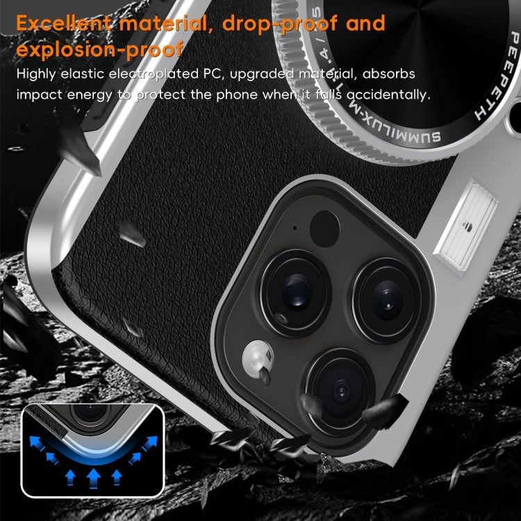 For iPhone 14 Pro Max 3D Retro Bluetooth Camera Magsafe Mirror Phone Case(Dark Purple) - iPhone 14 Pro Max Cases by buy2fix | Online Shopping UK | buy2fix