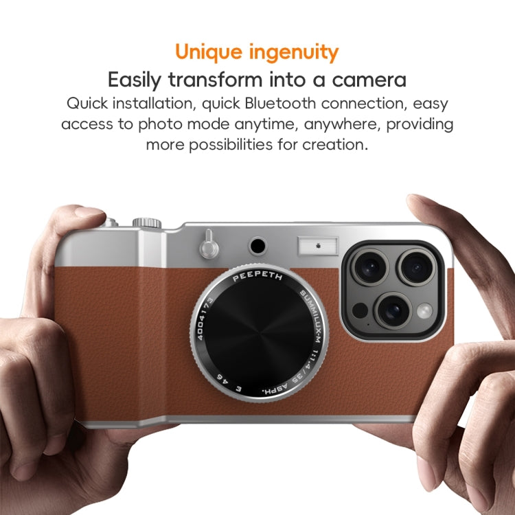 For iPhone 14 Pro Max 3D Retro Bluetooth Camera Magsafe Mirror Phone Case(Dark Purple) - iPhone 14 Pro Max Cases by buy2fix | Online Shopping UK | buy2fix