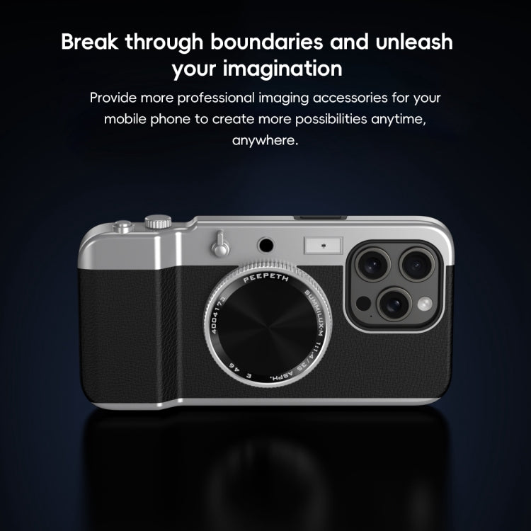 For iPhone 14 Pro Max 3D Retro Bluetooth Camera Magsafe Mirror Phone Case(Dark Purple) - iPhone 14 Pro Max Cases by buy2fix | Online Shopping UK | buy2fix