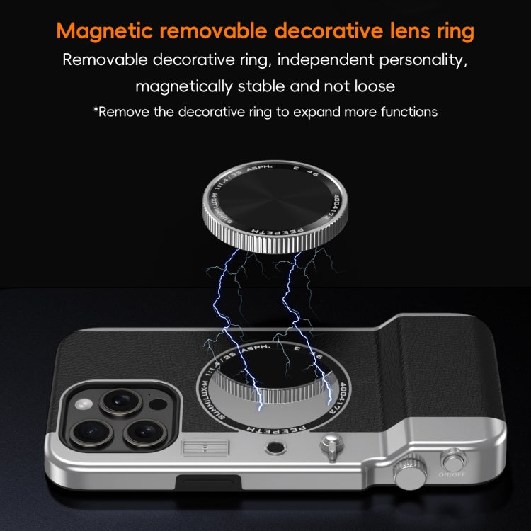 For iPhone 14 Pro Max 3D Retro Bluetooth Camera Magsafe Mirror Phone Case(Dark Purple) - iPhone 14 Pro Max Cases by buy2fix | Online Shopping UK | buy2fix