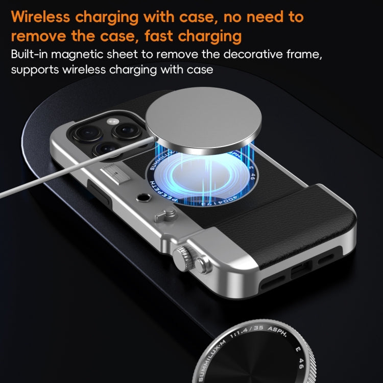 For iPhone 14 Pro Max 3D Retro Bluetooth Camera Magsafe Mirror Phone Case(Dark Purple) - iPhone 14 Pro Max Cases by buy2fix | Online Shopping UK | buy2fix