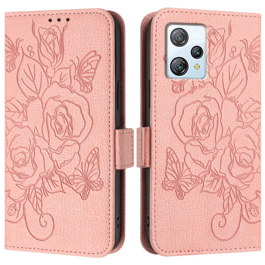 For Blackview A53 Embossed Rose RFID Anti-theft Leather Phone Case(Pink) by buy2fix