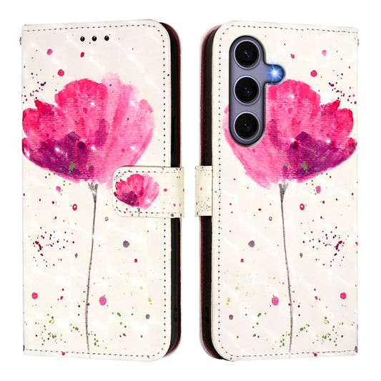 For Samsung Galaxy S25 5G 3D Painting Horizontal Flip Leather Phone Case(Flower) by buy2fix