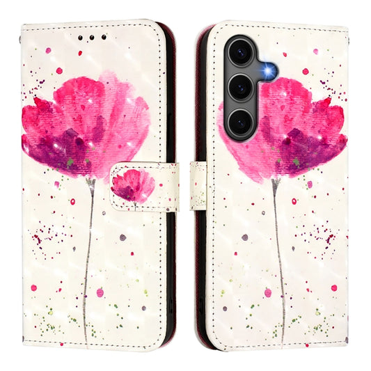 For Samsung Galaxy S25+ 5G 3D Painting Horizontal Flip Leather Phone Case(Flower) by buy2fix