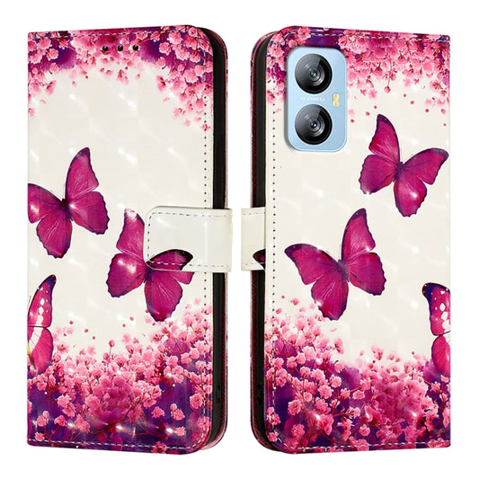 For Blackview A52 3D Painting Horizontal Flip Leather Phone Case(Rose Butterfly) by buy2fix