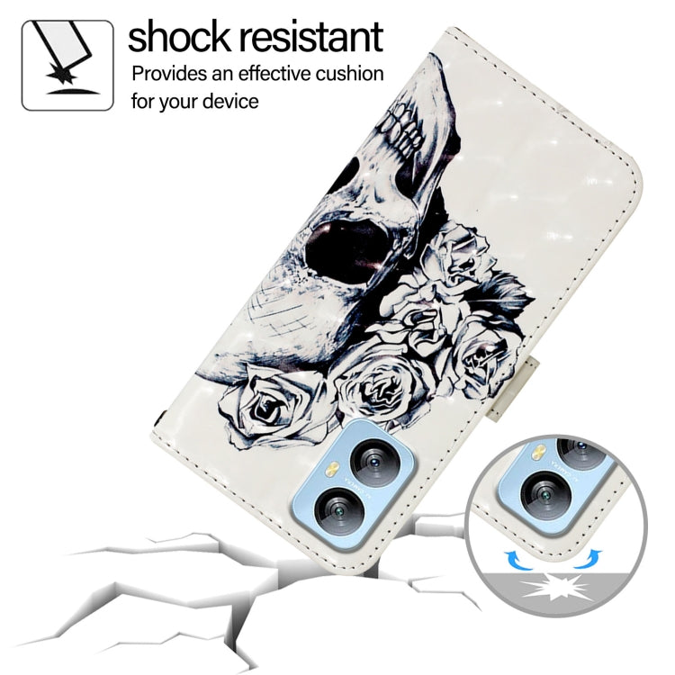 For Blackview A52 3D Painting Horizontal Flip Leather Phone Case(Skull) by buy2fix