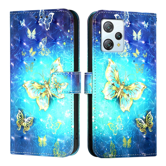 For Blackview A53 3D Painting Horizontal Flip Leather Phone Case(Golden Butterfly) by buy2fix