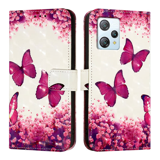 For Blackview A53 3D Painting Horizontal Flip Leather Phone Case(Rose Butterfly) by buy2fix
