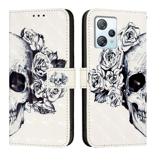 For Blackview A53 3D Painting Horizontal Flip Leather Phone Case(Skull) by buy2fix