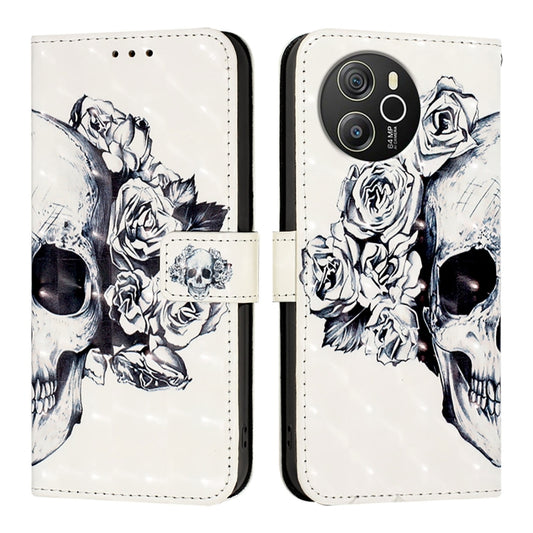 For Blackview Shark 8 3D Painting Horizontal Flip Leather Phone Case(Skull) by buy2fix