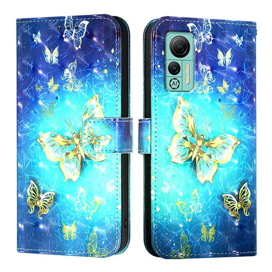 For Ulefone Note 14 3D Painting Horizontal Flip Leather Phone Case(Golden Butterfly) by buy2fix