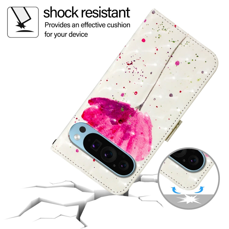 For Google Pixel 9 Pro XL 3D Painting Horizontal Flip Leather Phone Case(Flower) by buy2fix