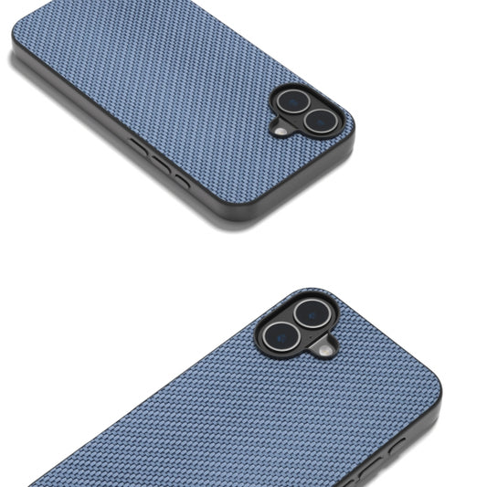 For iPhone 16 Plus Carbon Fiber Texture Protective Phone Case(Light Blue) by buy2fix