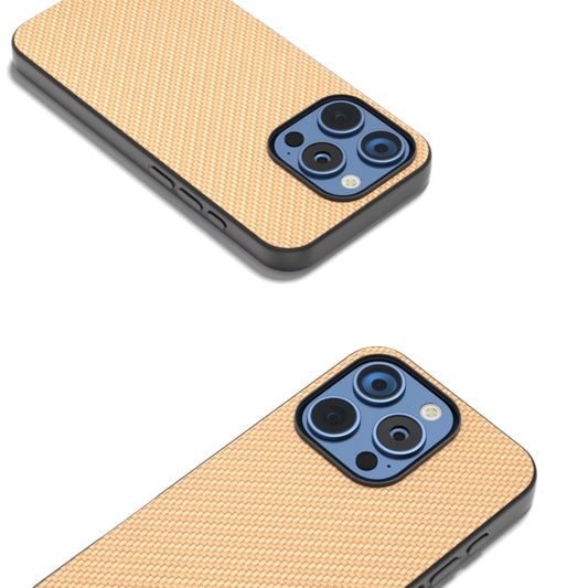 For iPhone 16 Pro Carbon Fiber Texture Protective Phone Case(Gold) by buy2fix