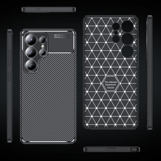 For Samsung Galaxy S25 Ultra 5G Carbon Fiber Texture Shockproof TPU Phone Case(Black) by buy2fix