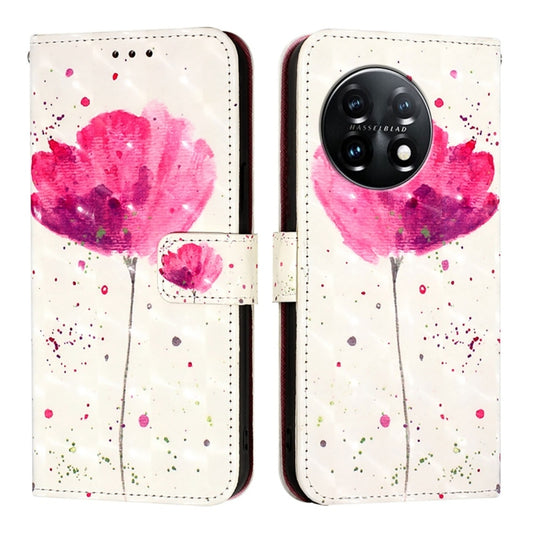 For OnePlus 11 3D Painting Horizontal Flip Leather Phone Case(Flower) by buy2fix