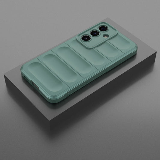 For Samsung Galaxy S25 5G Magic Shield TPU + Flannel Phone Case(Dark Green) by buy2fix