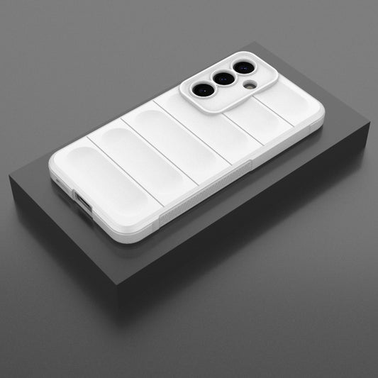 For Samsung Galaxy S25 5G Magic Shield TPU + Flannel Phone Case(White) by buy2fix