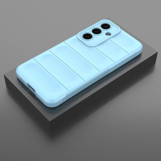 For Samsung Galaxy S25+ 5G Magic Shield TPU + Flannel Phone Case(Light Blue) by buy2fix
