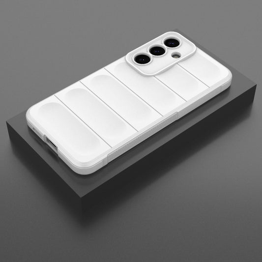 For Samsung Galaxy S25+ 5G Magic Shield TPU + Flannel Phone Case(White) by buy2fix