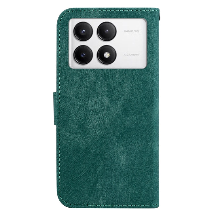 For Redmi K70 / K70 Pro Little Tiger Embossed Leather Phone Case(Green) - Xiaomi Cases by buy2fix | Online Shopping UK | buy2fix