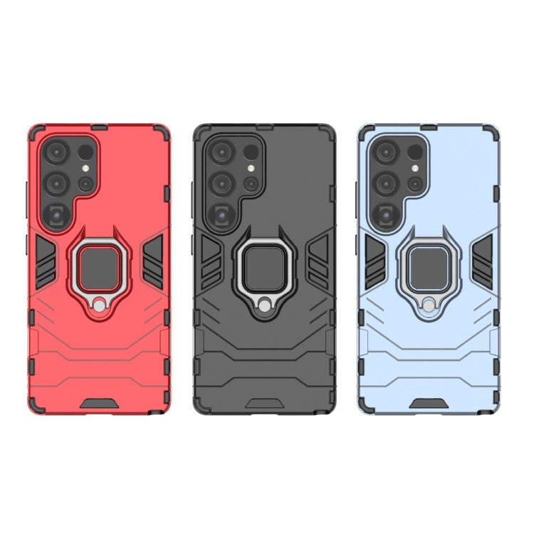 For Samsung Galaxy S25 Ultra 5G PC + TPU Shockproof Protective Phone Case with Magnetic Ring Holder(Red) by buy2fix