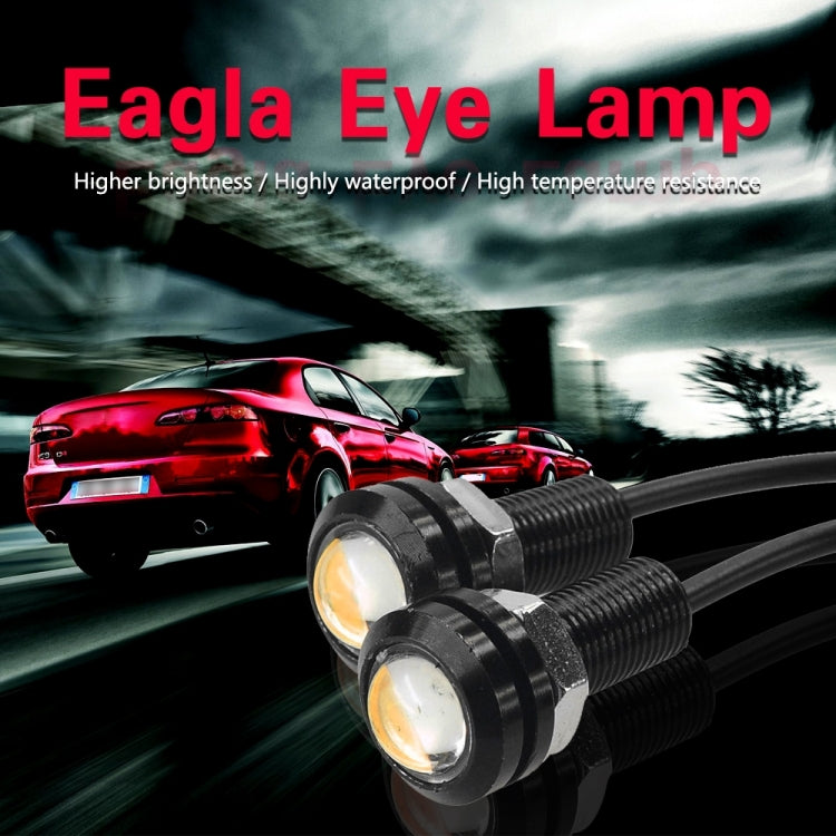 10pcs 23mm 1.5W DC12V Motorcycle Eagle Eye Light Double Lens Strobe Light(Yellow Light) by buy2fix