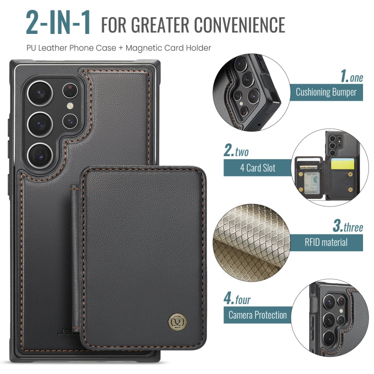 For Samsung Galaxy S22 Ultra 5G JEEHOOD J05 Business Magnetic Style RFID Leather Phone Case(Black) - Galaxy S22 Ultra 5G Cases by JEEHOOD | Online Shopping UK | buy2fix