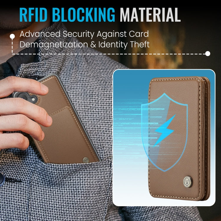 For Samsung Galaxy S24 FE 5G JEEHOOD J05 Business Magnetic Style RFID Leather Phone Case(Brown) - Galaxy S24 FE 5G Cases by JEEHOOD | Online Shopping UK | buy2fix