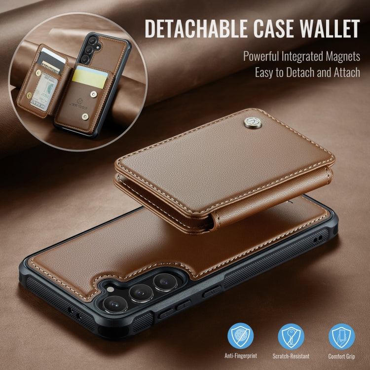 For Samsung Galaxy S24 FE 5G JEEHOOD J05 Business Magnetic Style RFID Leather Phone Case(Brown) - Galaxy S24 FE 5G Cases by JEEHOOD | Online Shopping UK | buy2fix